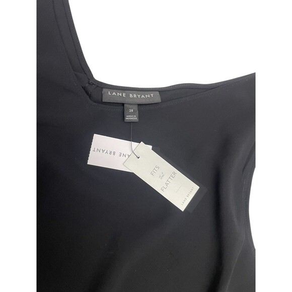 Lane Bryant Swing Double Layer Chiffon Tunic Plus Size 28 Black Sheer Tank Top - Picture 7 of 8